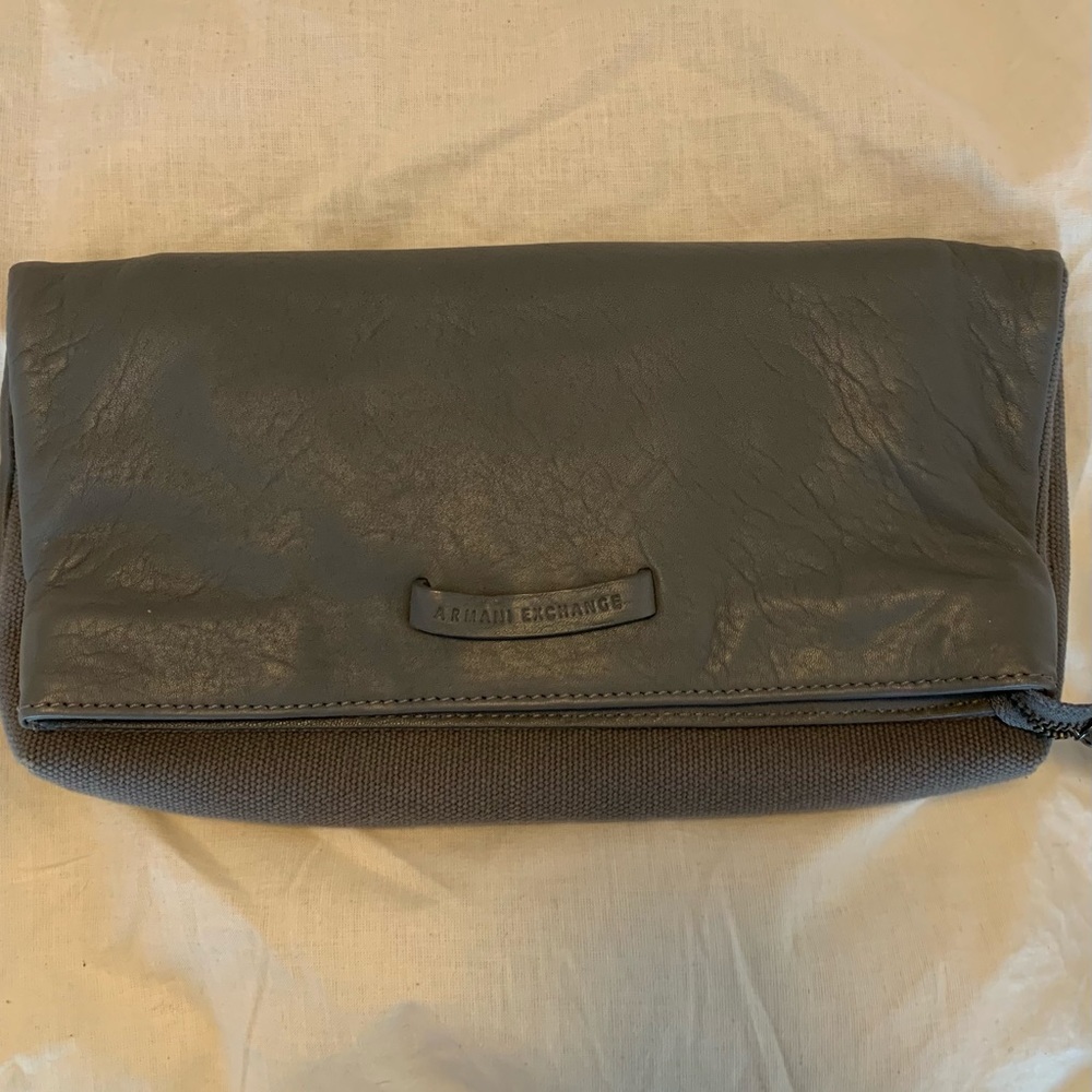 Armani exchange foldable grey clutch